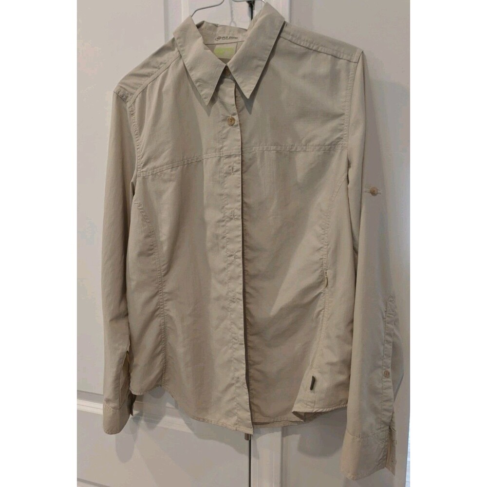 Koppen Shirt Womens Medium No Fly Zone Button Up Long Sleeve Fishing Outdoor